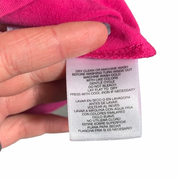 Pappagallo • Solid Pink Scallop Sleeve T-Shirt L - Picture 8 of 15